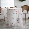 Toalha de mesa redonda de toalhas de mesa eventos de festa cor bordada de bolo de flores pografia adereço