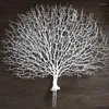 Decorative Flowers DIY Tree Branch Plastic Artificial Peacock Coral Home Decoration Fake Plant Wedding Flower Wall Material