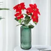 Dekorativa blommor 79 cm Poinsettia grenar Artificial Real Touch Flannel Xmas Tree Ornament Juldekorationer Hem Bouquet Fake Flower