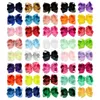 6 40 -дюймовых цветов мода детская лента лук -шпилька зажима для девочек Большой бахновой Barrette Child Hair Boutique Bows Дети аксессуары для волос kfj125