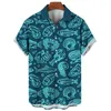 Camisas casuais masculinas Camisa estampada havaiana 3D Ocean World's Top Summer Fashion Shirt.