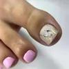 Unhas falsas rosa unhas falsas com borboleta impressa durável nunca dividindo conforto para fornecimento profissional de salão de arte de unhas