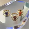 Cluster Ringen Creatieve Eenvoudige Kleurrijke Rode Vlam Ring Retro Emaille Dames Geschikt Voor Vrouwelijke Meisjes Mode-sieraden Geschenken