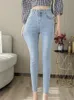 Jeans Highwaisted Stretch Damen Jeans 2022 Frühling Heißverkauf Casual Hosen koreanischer Stil Neunpoint Pencil Hosen Frau Kleidung xs Größe