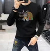 Felpe con cappuccio da uomo Felpe Maglione da uomo alla moda con diamanti caldi, camicia girocollo di marca europea e americana, felpa con cappuccio da uomo comoda e personalizzata