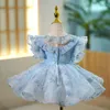 Flickaklänningar 2023 Baby Dopkläder Sequined Design Birthday Party Ball Gown Girls Doping Princess For Easter Eid Vestidos