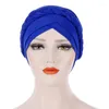 MANYUE-CO Frauen India Hat Muslimische Hijabs 2023 Rüschen Krebs Chemo Beanie Turban Wickelmütze Hüte Femme Kopftuch