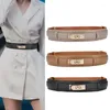 Ceintures Gold Lock Dames Ceinture en cuir Design de luxe Mode Casual Robe polyvalente Ceinture Corset Gothique Coréen Marque de haute qualité