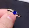 18 k anillo de zafiro natural