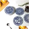 Mat à matelles Céramique Absorbant Coaster Home Dining Mat à manger épaissis Antiscal Table Round Creative Cup VT1943 Drop livraison Jardin Kitch Dh7JT