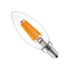 Hög Bright Filament LED -glödlampor Dimble 2W 4W 6W glödlampor LED -filament E27 E12 B22 E14 LED -lampa 120lm W varm vit