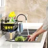 Ny Space Aluminium Kitchen Storage Rack Sink Drain Rack Sponge Organizer Hanging Soap Drainer Shelf Basket Badrum Shampo hyllor