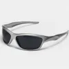 نظارة شمسية عصرية Steampunk Goggle Silver Rectangle Women’s Vintage Shades Outdoor Sports Sun Glasses Futurestic Y2K Streetwear