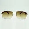 Nuovi occhiali da sole hardware C 3524032 con bastoncini in legno naturale puro e lenti da 56 mm per unisex