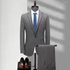 Men's Suits High-end Suit (suit Trousers) 2-piece Korean Version Slim Men Fashion Handsome Four Seasons Smart Casual Polyester Blaze
