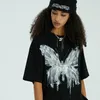 Męskie koszulki Hip Hop Tshirt Zagima Men Men Streetwear Dark Style Butterfly T-shirt Czarny HARAJUKU Summ