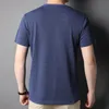 T-shirty męskie mlshp bawełniane lato T-shirty Wysokiej jakości krótkie rękawie stały kolor okrągły kołnierz Casual Man Tees One Pocket Man T-shirt 3xl 230426