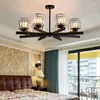 シャンデリアモダンミニマリストのリビングルームの装飾丸いブラックジオメトリックLED屋内ハンギング照明