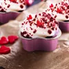 Ustensiles de cuisson Valentine Feuille D'aluminium Moule À Gâteau En Forme De Coeur Tasse À Cupcake Avec Couvercles Mini Flan Cuisson Tasses Couvercle Rose Rose