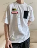 Xinxinbuy 남자 디자이너 티 티 셔츠 23ss 색깔의 편지 패턴 프린트 인쇄 나일론 포켓 짧은 슬리브 면화 여자 블랙 흰색 xs-xl