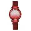 Relojes de pulsera, relojes para mujer, hebilla magnética, Color degradado, cielo estrellado, reloj luminoso para mujer, acero inoxidable, cuarzo, Zegarek Damski