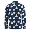 Men's Casual Shirts Cartoon Cloud Shirt Spring Royal Rain Clouds Men Novelty Blouses Long Sleeve Graphic Streetwear Clothing 3XL 4XL