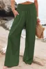 2023 Summer Pants for Women Vintage Streetwear Neon Green Wide Leg Pant Loose Full Length Right High midjebyxor 2304263