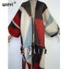 يمزج الصوف النسائي Winyi Winter Women Tassel Cardigan Coard Lource Christmas Bress Robe Longue Dark Dark Free Free Size Middle East Female Kaftan 231124