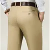 Pantalones para hombres Pantalones para hombres Pantalones finos de seda de hielo Lavado y uso Elástico Ajuste formal Hombre Drapeado Tallas grandes Trajes negros rectos Vestido Pantalón de oficina de negocios 230425