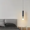 Pendellampor nordiska minimalistiska LED -lampor svart säng hängande lampa hem dekor loft kök för sovrum interiör belysning fixturer