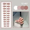 False Nails 24PcsSet Long Round Head Bright Solid Color Press On Acrylic Nail Art Fake Finished Wearing Manicure Reusable 230425