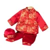 Roupas Define o vestido de véspera de Ano Novo dos meninos, Red Grasping Week Feast Set Chinese Set Infantil and Children's Tang Dragon Phoenix espessado