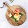 1 st, Acacia Wood Cutting Board med handtag, Pizza Paddel serveringskort för ost, kött, frukt och bröd, 10 ''/12 ''/14 ''/16 ''