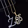 Ketens flatfoosie a-z cursieve eerste letternaam hanger ketting voor vrouwen eenvoudige touwketen mode sieraden cadeau