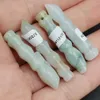 Pingente de caneta pincel esculpido verde lavanda certificado tipo A Jade Jadeite