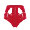 Bright PVC Patent Leather Strops Sexy Women's High Taille Shorts die sexy slipje vormgeven