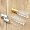 Clear Portable Glass Parfym Spray Bottle 10 ml 20 ml Tomma kosmetiska behållare med atomizer Gold Silver Cap Fragrance Bottles EDEBC