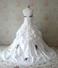 Vintage noir et blanc robes de mariée ruché une ligne longue gothique robes de mariée dentelle appliques corset grande taille mariée tenue de soirée sur mesure 2023 robe De Novia