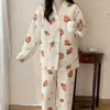Kadın pijama 2024 Sonbahar Kış Kış Havası Pamuk Hemşirelik Kıyafetleri Bahar Sonrası Postpartum Salon Giyim Hamile Pijamalar V Neck Gevşek Homewear
