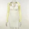 Costumi da bagno da donna Abito estivo da donna Costume da bagno Vestito estivo Inverno 2023 Gonna Manica lunga Senza schienale Perline Solido Spandex Accappatoio Coprispiaggia