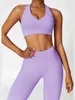 Set attivi Set da yoga in 2 pezzi Tuta da donna Abbigliamento sportivo Senza maniche Reggiseno push up Leggings Tuta Allenamento in palestra Sport Fitness Corsa