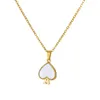 Pendentif Colliers Mignon Blanc Pêche Coeur Or Couleur Collier Pour Femmes En Acier Inoxydable Collier Ras Du Cou Tous Les Jours Tendance Bijoux Cadeau