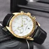 Modehandledsklockor för män 2023 Nya herrklockor Alla Dial Work Quartz Watch High Quality Top Luxury Brand Chronograph Clock Watch Band KK07