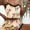 Dames slaapkleding 2 stks vrouwen shorts pyjama's set nachthemd pak naadloze kanten loungewear slaapkleding camisoles sexy liefde brief dames lingerie sets