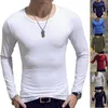 T-shirts pour hommes 1pc printemps automne mode classique à manches longues t-shirt pour hommes fitness slim fit designer t-shirts solides hauts