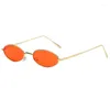 Lunettes de soleil Homadore petites nuances ovales monture en métal mignon rétro Design femmes lunettes de fête polarisées Anti lumière bleue