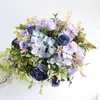 Decoratieve bloemen zijde stof gesimuleerde bloem roos bundel DIY bruiloft woondecoratie pioen hortensia bruid boeket groothandel