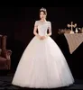 2024 elegante super lindo decote redondo de qualidade e decote de qualidade com contas artesanais vestido de bola de casamento com luxo de renda e mangas compridas vestido de noiva
