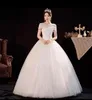 2024 elegante super bello fatto a mano perline qualità scollo tondo da sposa con perline fatte a mano abito da ballo da sposa con pizzo di lusso e abito da sposa a maniche lunghe