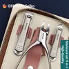 Nail Manicure Set Innate Luxury Manicure Set Grade Scissors Stainless nail clipper Kit Full Function Pink Series package Pedicure 230425